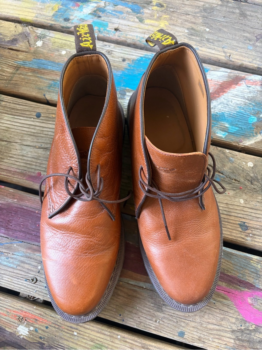 Dr. Martens Tan Leather Sawyer Boots